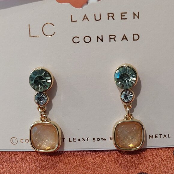 LC Laura Conrad Gold Tone Crystal & Simulated Multi-color Necklace & Earrings - Picture 7 of 10